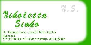 nikoletta simko business card